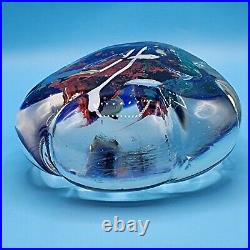 Vintage Art Glass Aquarium Sculpture School of Fish Paperweight Murano Style