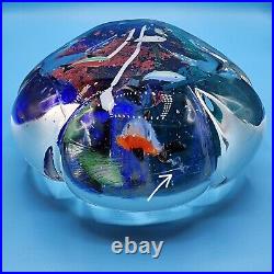 Vintage Art Glass Aquarium Sculpture School of Fish Paperweight Murano Style