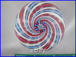 Vintage Art Glass- Scottish Perthshire Ribbon Paperweight- Dated Cane- #127