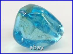 Vintage Artisan Signed Slade 85 Art Glass Paperweight Blue Bill Slade