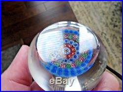 Vintage BACCARAT Crystal France CONCENTRIC MILLEFIORI Paperweight Art Glass