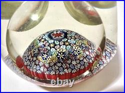 Vintage Butterfly Art Glass Big Paperweight Complex Close Packed Millefiore Flat