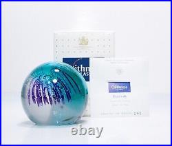 Vintage CAITHNESS Scotland Art Glass Festivity Paperweight in Box & Paperwork