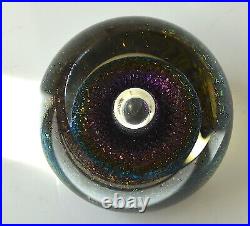 Vintage CORREIA Art Glass BUBBLING VOLCANO PAPERWEIGHT 1986 SIGNED