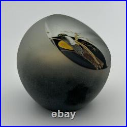 Vintage CORREIA Glass 1986 Limited Edition Signed Owl Moon Paperweight 136/200