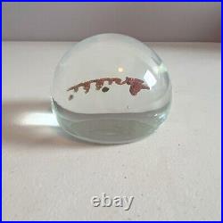 Vintage Cenedese Murano Glass Paperweight Signed Gold Flakes Gritti