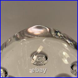 Vintage Cofrac Art Glass Verrier Made In France Large Clear Bubble Paperweight