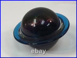 Vintage Correia Saturn Art Glass Paperweight signed