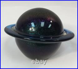 Vintage Correia Saturn Art Glass Paperweight signed