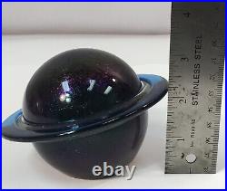 Vintage Correia Saturn Art Glass Paperweight signed