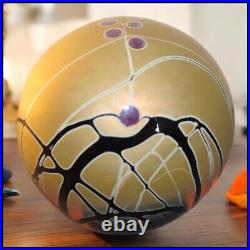 Vintage Craig Zweifel Art Glass Contemporary Style Berries and Vines Paperweight