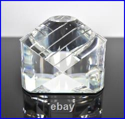 Vintage Denali Geometric Crystal Glass Paperweight