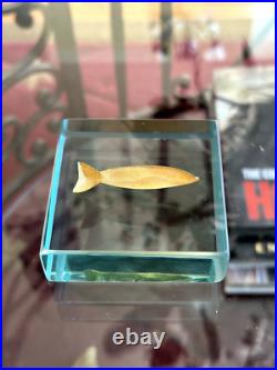 Vintage Felt Studios Gold Fish Paper Weight 1996 23K Gold Leaf