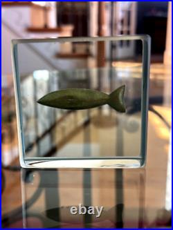 Vintage Felt Studios Gold Fish Paper Weight 1996 23K Gold Leaf