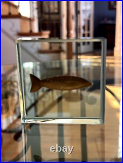Vintage Felt Studios Gold Fish Paper Weight 1996 23K Gold Leaf