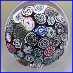 Vintage Fratelli Toso Murano Double Overlay Millefiori Art Glass Paperweight