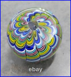 Vintage Fratelli Toso Murano Glass Rainbow Ribbon Paperweight