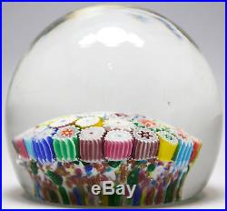 Vintage GLASS PAPERWEIGHT 3 Magnum MILLEFIORI Concentric Canes LUTZ BASE Murano