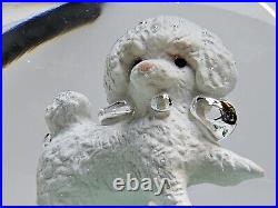 Vintage Gibson Glass Paperweight White Dog Rare