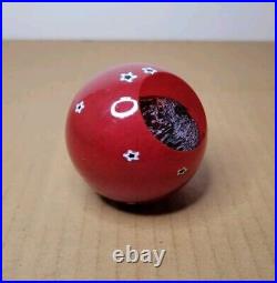 Vintage Glass Eye Studio GES Red with Stars Celestial 1997 Paperweight 3