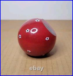 Vintage Glass Eye Studio GES Red with Stars Celestial 1997 Paperweight 3