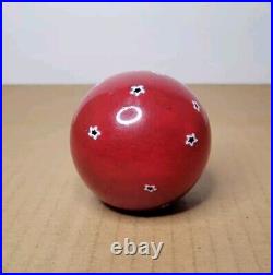 Vintage Glass Eye Studio GES Red with Stars Celestial 1997 Paperweight 3