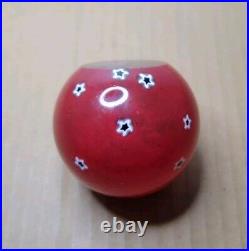 Vintage Glass Eye Studio GES Red with Stars Celestial 1997 Paperweight 3