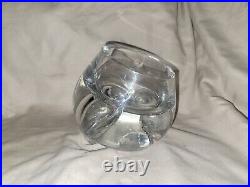Vintage Heavy Hand Blown Glass Candy Dish Paperweight Circa 1980's