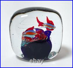 Vintage Italian Murano Art Glass Aquarium Fish Paperweight