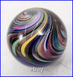 Vintage Large Mark Matthews Art Glass Marble Signed 1990 NICE-LOOKING RARE