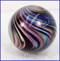 Vintage Large Mark Matthews Art Glass Marble Signed 1990 NICE-LOOKING RARE