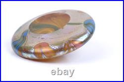 Vintage Maytime Hand Blown Swirl Art Glass Round Paperweight Multicolor 3