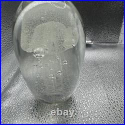 Vintage Moon Jellyfish Paperweight Studio Art Glass Sculpture Glows In Dark EUC