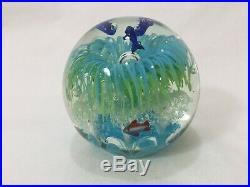 Vintage Murano Art Glass Ball Fish Paperweight, 4 3/4 Tall, 4 Lbs 4 Oz