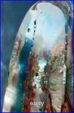 Vintage Murano Art Glass Fish Aquarium Paperweight Sculpture Sparkling Reef