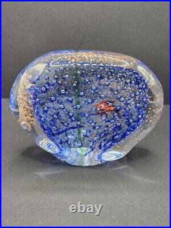 Vintage Murano Art Glass Paperweight Fish Tank Aquarium Sculpture