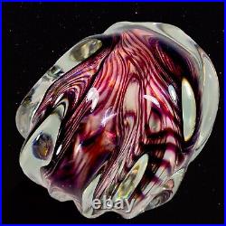 Vintage Murano Art Glass Paperweight Niel Duman Signed Glass 3T 4W Purple B6