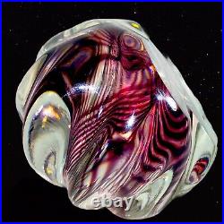 Vintage Murano Art Glass Paperweight Niel Duman Signed Glass 3T 4W Purple B6