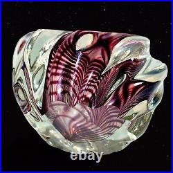 Vintage Murano Art Glass Paperweight Niel Duman Signed Glass 3T 4W Purple B6