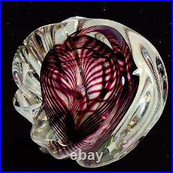 Vintage Murano Art Glass Paperweight Niel Duman Signed Glass 3T 4W Purple B6