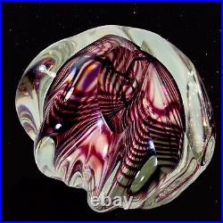 Vintage Murano Art Glass Paperweight Niel Duman Signed Glass 3T 4W Purple B6