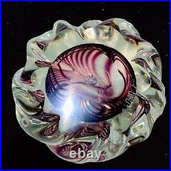 Vintage Murano Art Glass Paperweight Niel Duman Signed Glass 3T 4W Purple B6