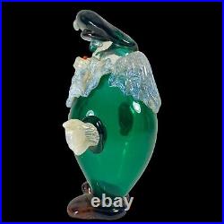 Vintage Murano Art Glass Paperweight Pirate 9T 7W Green Crafted Glass Figurine