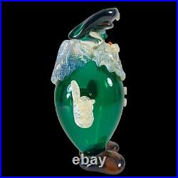 Vintage Murano Art Glass Paperweight Pirate 9T 7W Green Crafted Glass Figurine