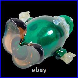 Vintage Murano Art Glass Paperweight Pirate 9T 7W Green Crafted Glass Figurine