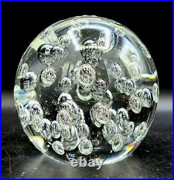 Vintage Murano Bubble Very Large & Heavy Art Glass Clear MCM Sphere Paperweight