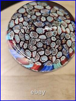 Vintage Murano Close Packed Millefiori Art Glass Paperweight 3in 1lb