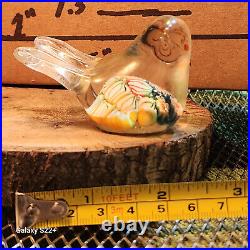 Vintage Murano-Hand-Blown Glass Baby Chick Paperweight-78gr-2.25x1.25x1.5tall