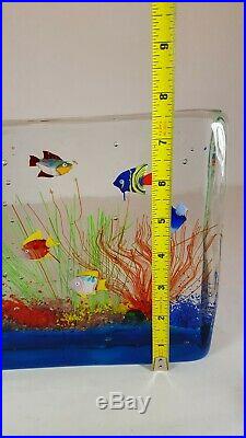 Vintage Murano Italian Art Glass Fish Aquarium Large Paperweight Sculpture Decor