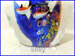 Vintage Murano Italian Art Glass Fish Tank Aquarium Paperweight Sculpture Italy